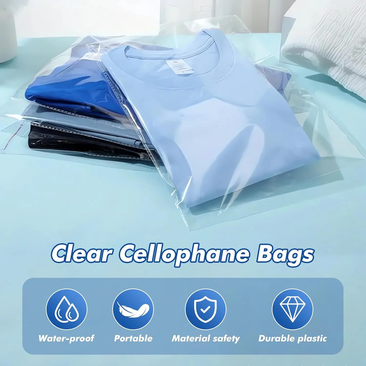 800 pcs 13" x 19" Large Clear Resealable Cellophane Bags for Packaging Products Self-sealing Plastic Gift Bag Self-adhesive for Gifts Clothes Small Business Goodie Bag,Thank you Stickers