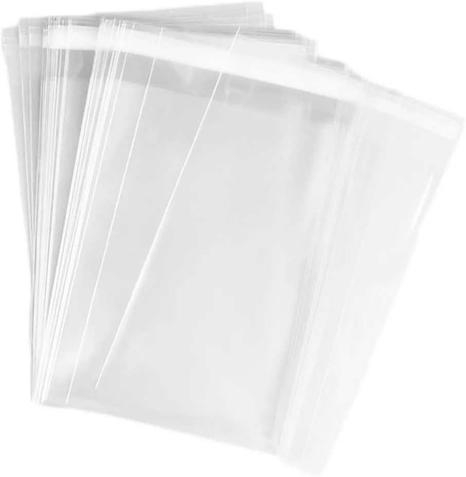 888 Display® - 200 Bags of Ultra Clear Treat, Bakery, Candle, soap, Cookie Bags w/Adhesive Seal (8"x10" - 200 Count, Ultra Clear)
