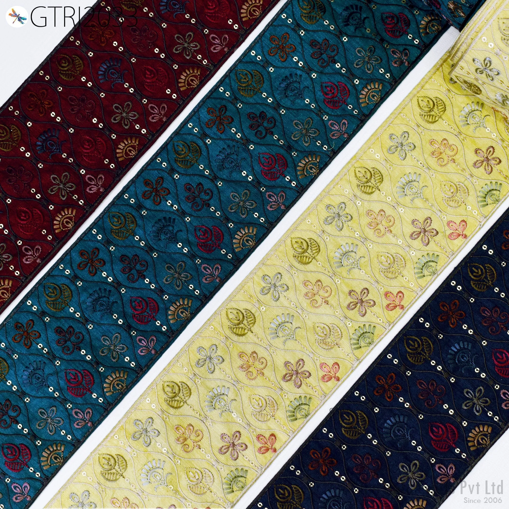9 Yard Embroidered 10cm Fabric Trim Saree Border DIY Crafting Sari Ribbon Sewing Tote Bags Home Decor Embellishment Trim Historic Costumes