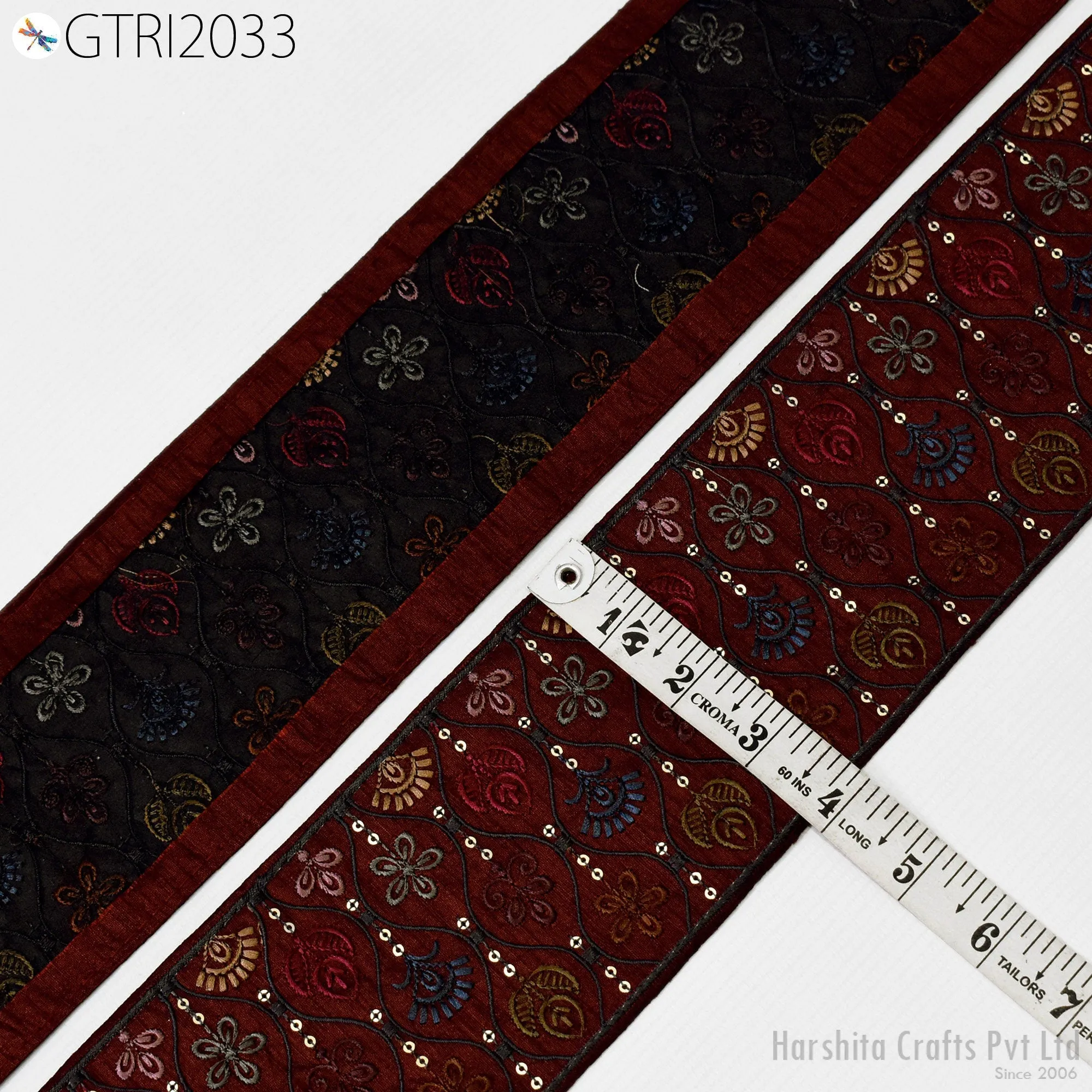 9 Yard Embroidered 10cm Fabric Trim Saree Border DIY Crafting Sari Ribbon Sewing Tote Bags Home Decor Embellishment Trim Historic Costumes
