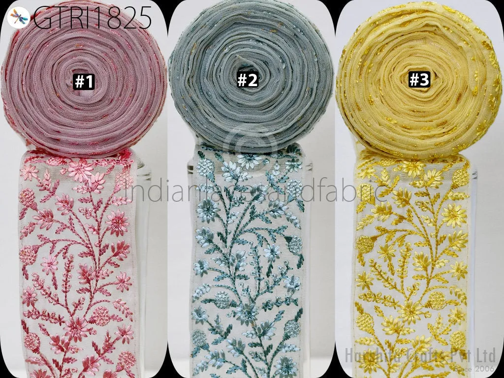 9 Yard Embroidered 10CM Trim Indian Lehenga Sari Border DIY Crafting Fabric Saree Sewing Decorative Beach Bags Trimmings Ribbons Home Decor