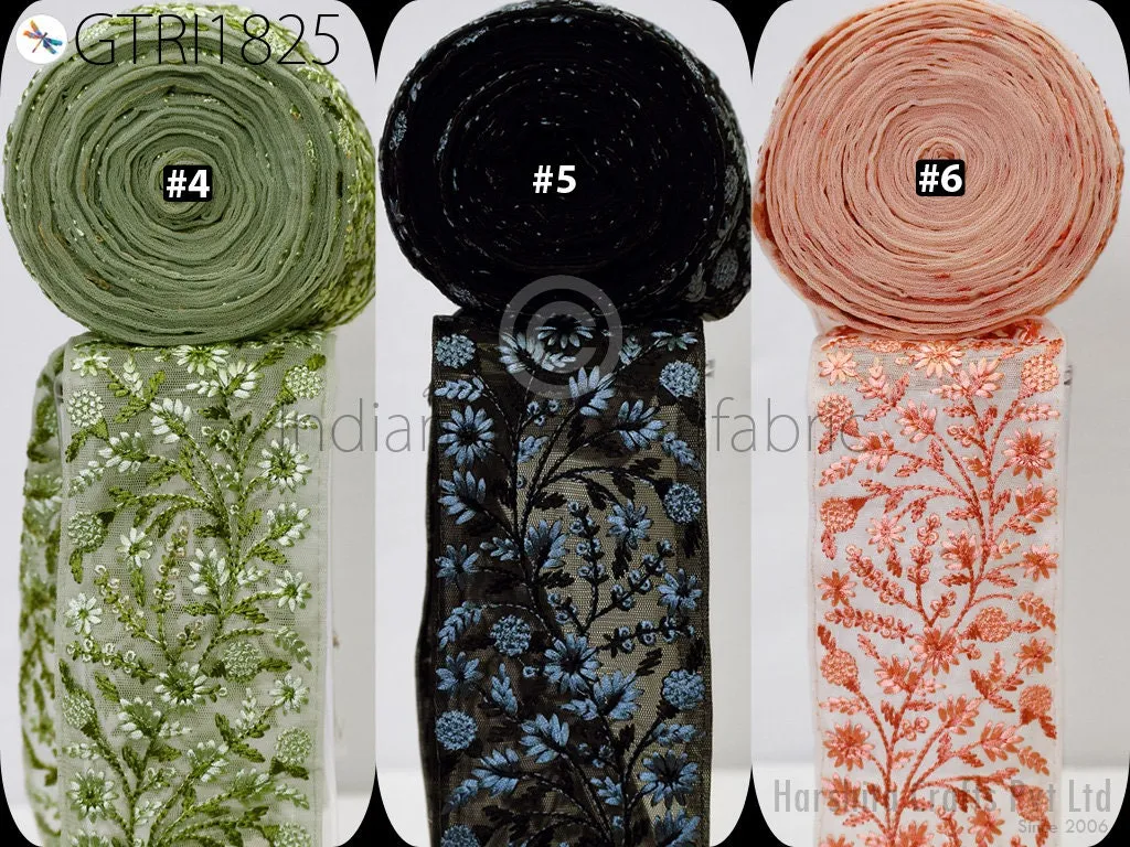 9 Yard Embroidered 10CM Trim Indian Lehenga Sari Border DIY Crafting Fabric Saree Sewing Decorative Beach Bags Trimmings Ribbons Home Decor