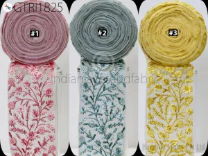 9 Yard Embroidered 10CM Trim Indian Lehenga Sari Border DIY Crafting Fabric Saree Sewing Decorative Beach Bags Trimmings Ribbons Home Decor