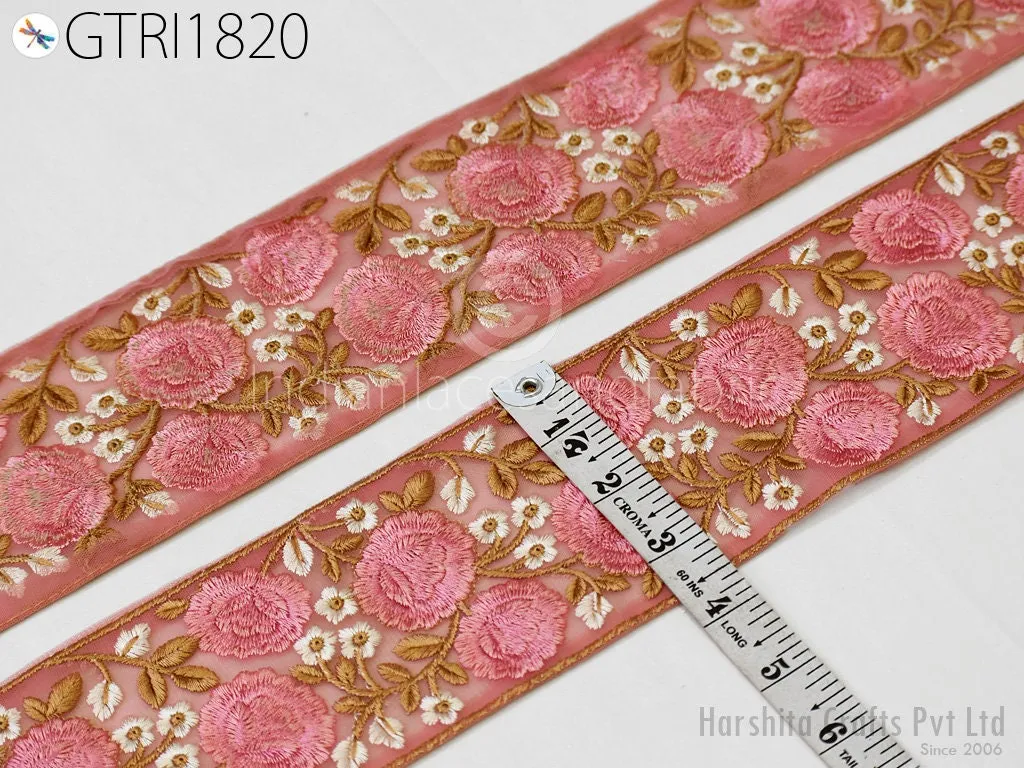 9 Yard Embroidered 9cm Trim Indian Lehenga Sari Border DIY Crafting Fabric Saree Sewing Decorative Beach Bags Trimmings Ribbons Home Decor