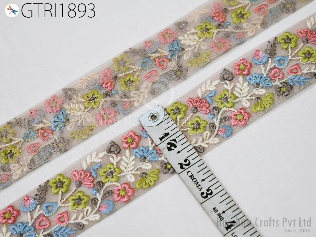 9 Yard Indian 5cm  Embroidered Embroidery Trim Sewing DIY Crafting Summer Women Dresses Doll Bag Lace Home Decor Curtain Table Runner