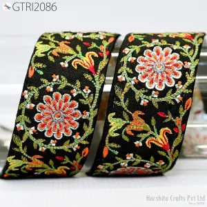 9 Yard Indian 5cm Trim Dress Sari Border DIY Craft Ribbon Sewing Fabric Embroidered Decorative Costumes Cushion Curtain Home Decor Trimming