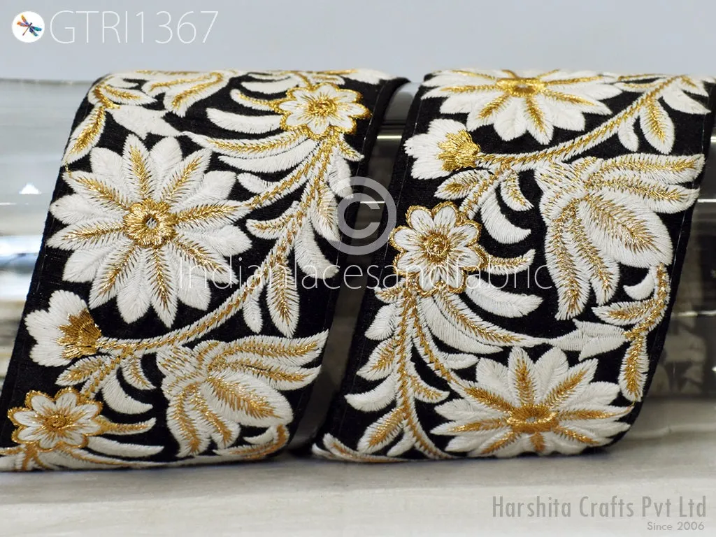 9 Yard Indian Embroidered 65mm Trim Drapery Embellishments Hats Bag Saree Trimming Decorative Ribbon Crafting Sewing Sari Borders Home Decor