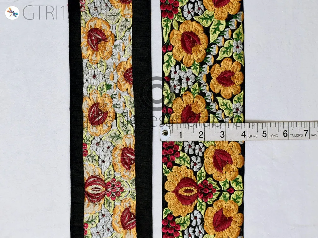 9 Yard Orange 10CM Indian Embellish Embroidered Trim Cushion Covers Embroidery Saree Ribbon Sewing Crafting Border Wedding Trimmings Curtain