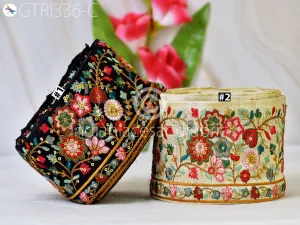 9 Yard Pink 8CM Indian Embellishment Embroidered Trim Cushion Embroidery Saree Ribbon Sewing Crafting Border Wedding Trimmings Curtain