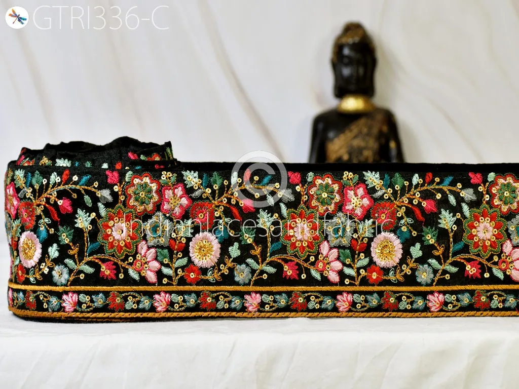 9 Yard Pink 8CM Indian Embellishment Embroidered Trim Cushion Embroidery Saree Ribbon Sewing Crafting Border Wedding Trimmings Curtain