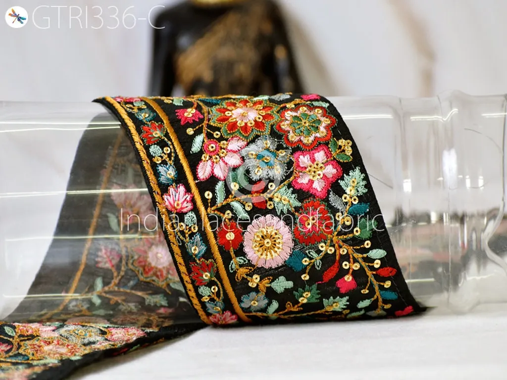 9 Yard Pink 8CM Indian Embellishment Embroidered Trim Cushion Embroidery Saree Ribbon Sewing Crafting Border Wedding Trimmings Curtain