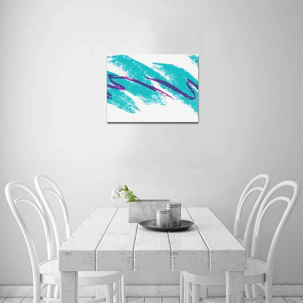 90s Jazz Solo Paper Cup Pattern Framed Canvas Print 14x11 inch