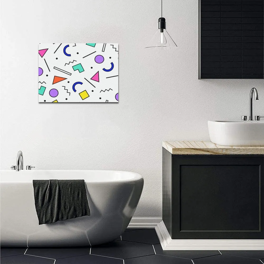 90s White Wallpaper Framed Canvas Print 14x11 inch