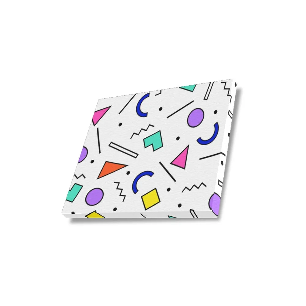 90s White Wallpaper Framed Canvas Print 14x11 inch