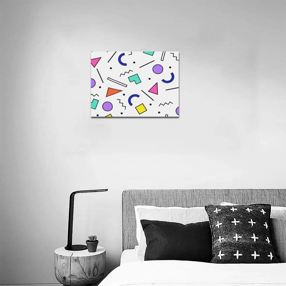 90s White Wallpaper Framed Canvas Print 14x11 inch