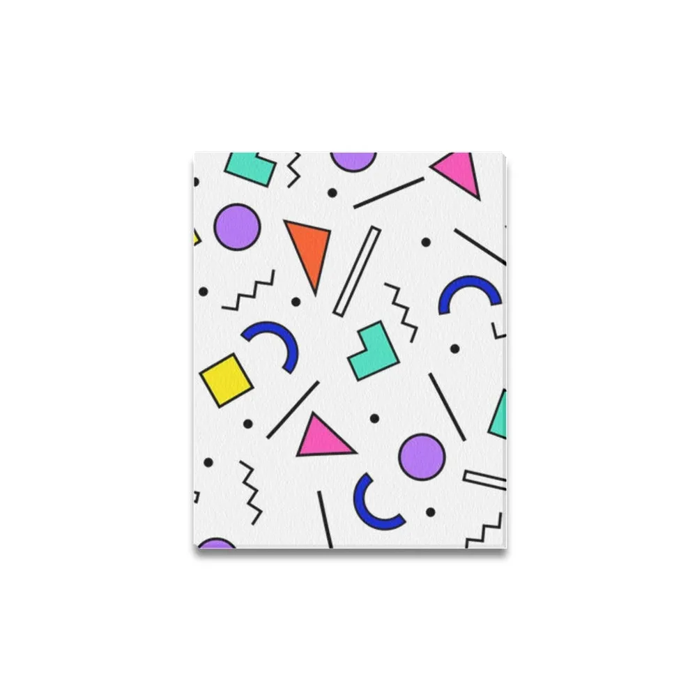 90s White Wallpaper Framed Canvas Print 14x11 inch