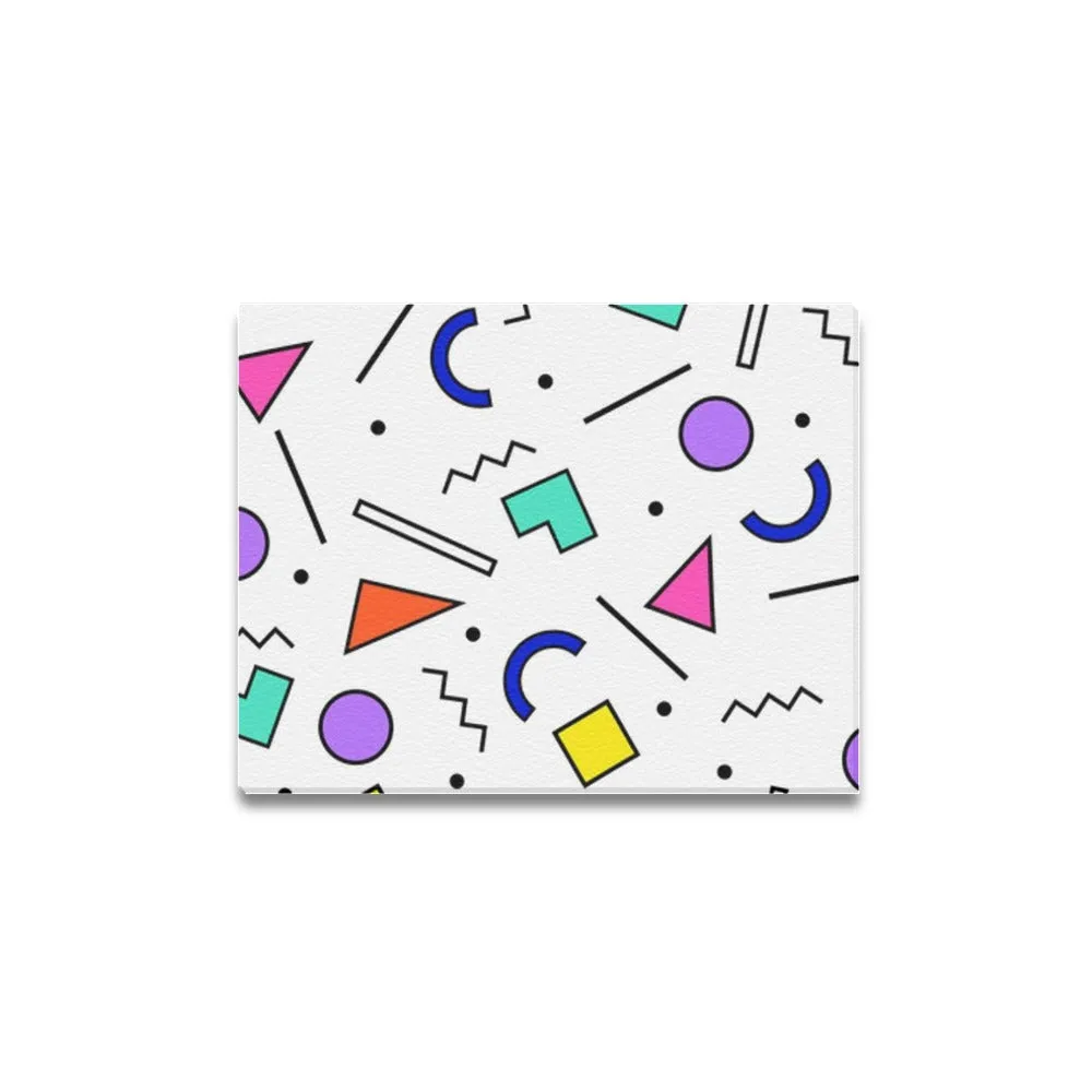 90s White Wallpaper Framed Canvas Print 14x11 inch