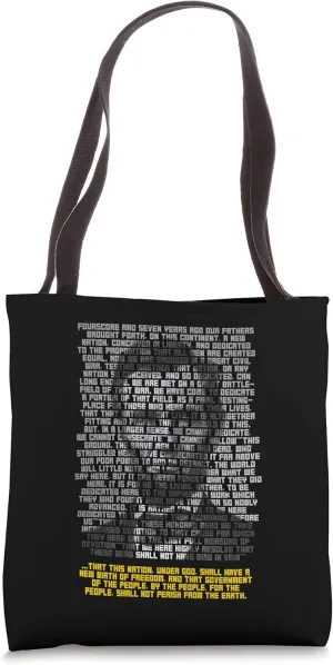 Abraham Lincoln Portrait Gettysburg Address Tote Bag