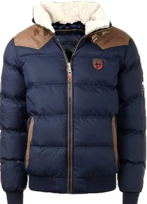 Abraham Men's Winter Jacket Quilted Jacket Quilted Size S-XXL - Navy, XL