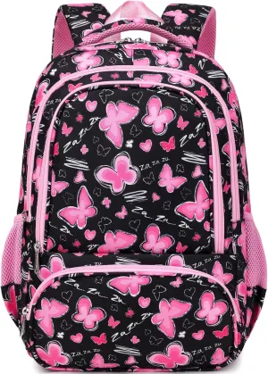 abshoo Lightweight Butterfly Kids Backpack For School Girls Elementary Kindergarten Bookbag School Bags Pink (Butterfly)