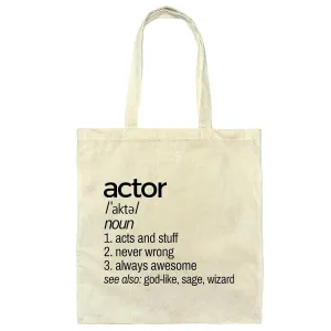 Actor Gift Idea Birthday Joke Mens for Acting Playwright Stage Play Film Director Actress and Theatre Hobby Natural White Multicolor Canvas Tote Bag