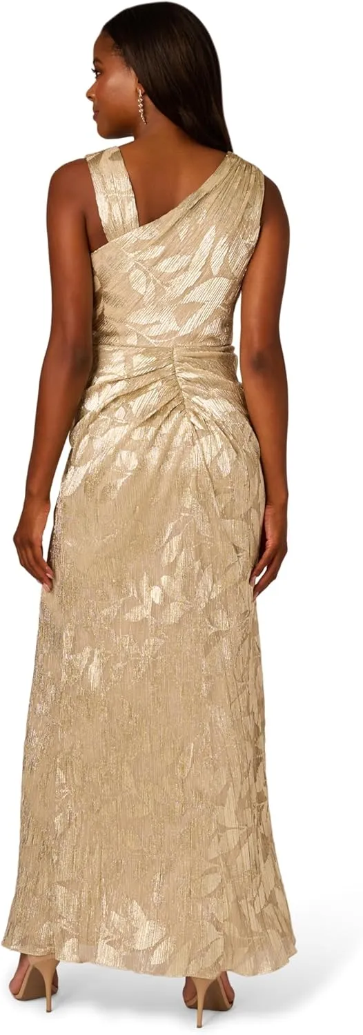 Adrianna Papell Women's Foil Asymmetric Gown