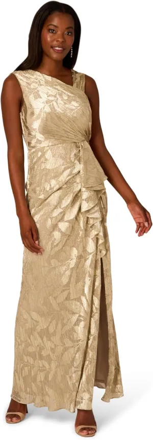 Adrianna Papell Women's Foil Asymmetric Gown