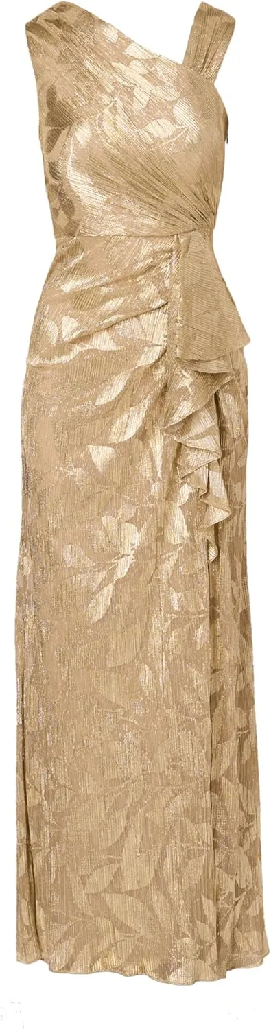 Adrianna Papell Women's Foil Asymmetric Gown
