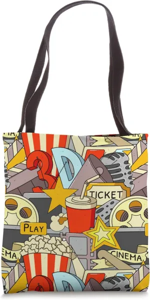 Aesthetic Cinema Movie Night Director Hollywood Cute Pattern Tote Bag