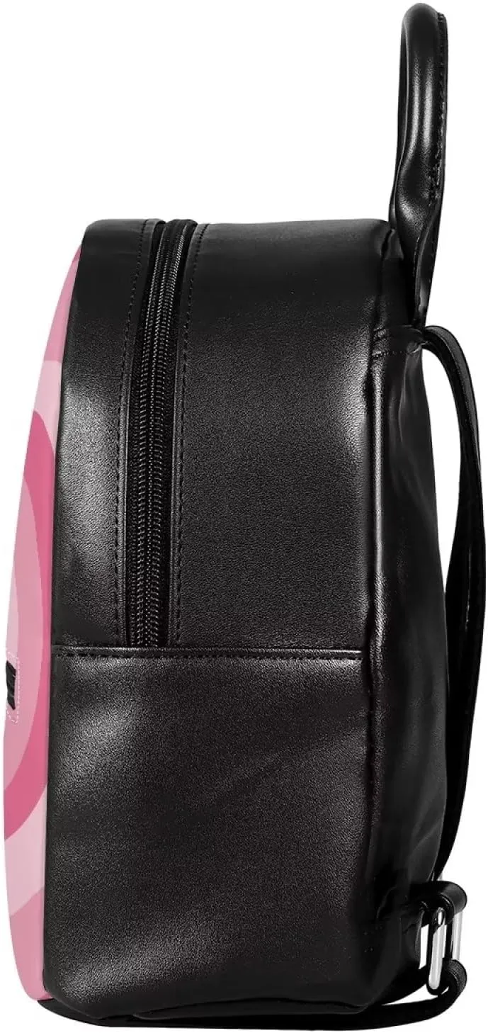 Aesthetic Y2K Hippie Pink Love Heart Swirl Small Backpack for Women Travel Bag Set of 2 Mini Backpack Purse with Lipstick Holder Keychain Carry on Backpack Waterproof Daypack
