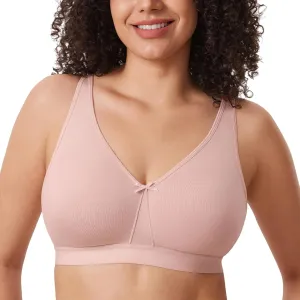 AISILIN Women's Wireless Plus Size Bra Cotton Support Comfort Unlined Sleep