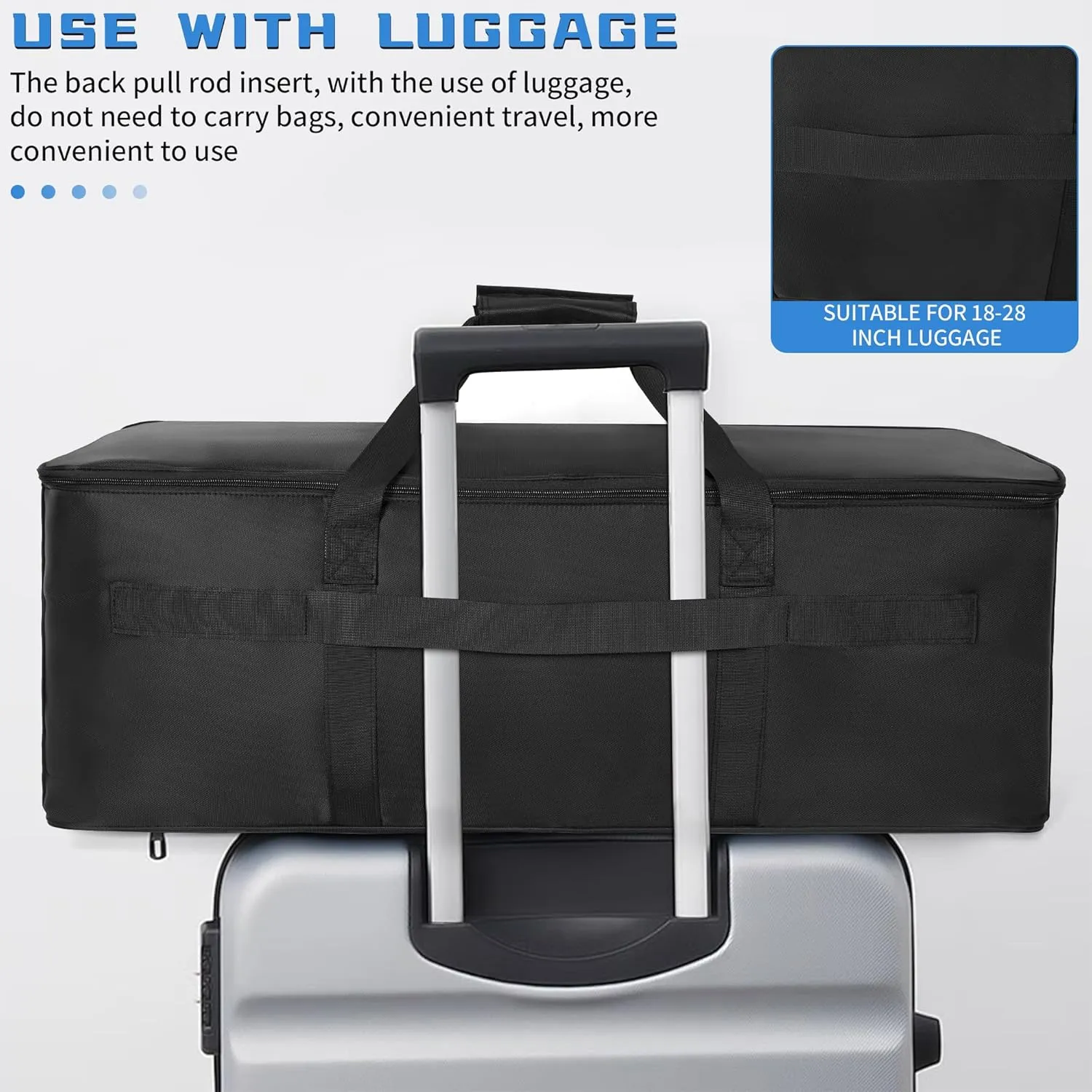 AKOZLIN Extra Large Travel Gig Band Cable File Bag With Separate Bags,DJ Cord Organizer Case for Laptop,DJ Gear,Sound Instrument and Musician Accessories 30"x11"x14.5"