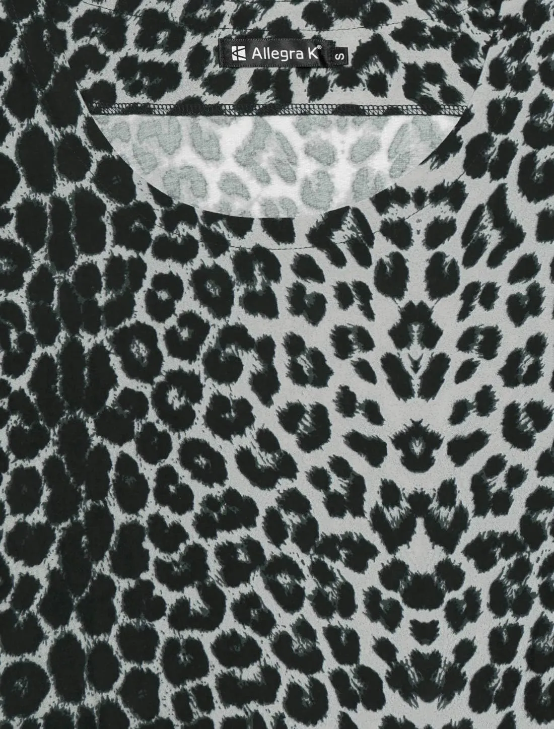 Allegra K Women's Animal Print Long Sleeve Ruffle Hem Scoop Neck Casual Peplum Top
