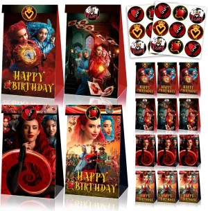 alotfs Movie Birthday Party Decorations Goodie Bags, 12 Pcs Birthday Party Gift Bags with Stickers, Cartoon Theme Birthday Decorations Bags, Happy Birthday Party Candy Bags Supplies for Kids