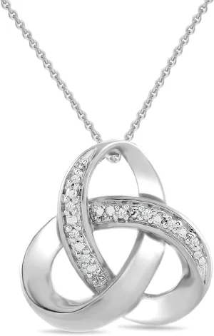 Amazon Essentials womens 18K Gold over Sterling Silver Diamond Knot Pendant Necklace (previously Amazon Collection)