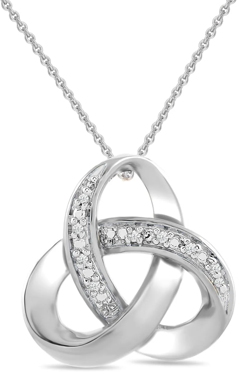 Amazon Essentials womens 18K Gold over Sterling Silver Diamond Knot Pendant Necklace (previously Amazon Collection)
