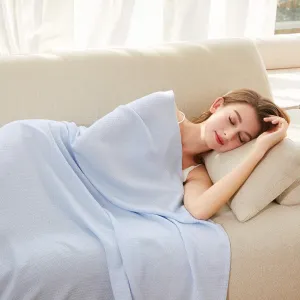 AmyHomie Cooling Blanket, 100% Rayon Derived from Bamboo, Cool Summer Blanket for Hot Sleepers, Soft Comfy Lightweight Blankets for All Seasons(Blue, 79×91in)