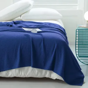 AmyHomie Cooling Blanket Twin Size, 100% Rayon Derived from Bamboo, Cool Summer Blanket for Hot Sleepers Soft Comfy Waffle Lightweight Blankets for Couch Bed Gift Idea(Blue Violet, 66×90in)