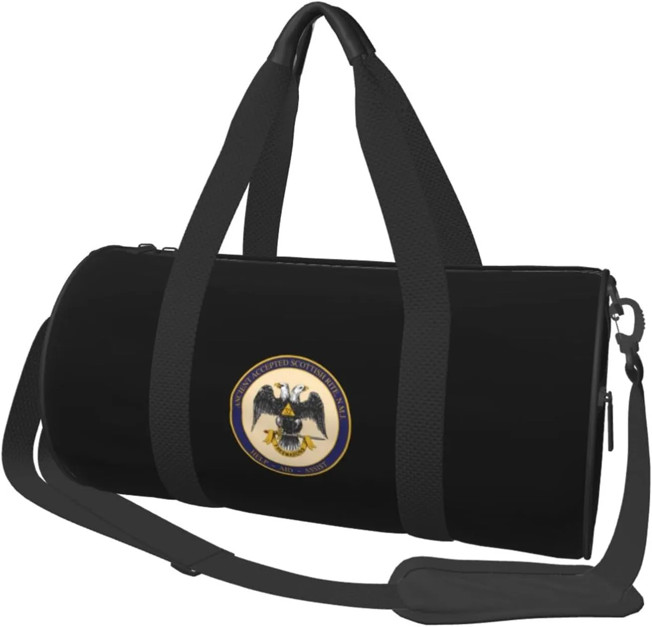 Ancient Accepted Scottish Rite Masonic Convertible Garment Bag with Shoulder Strap, Carry on Garment Duffel Bag for Men Women - Rolling Foldable for Travel Luggage Bags (Black)