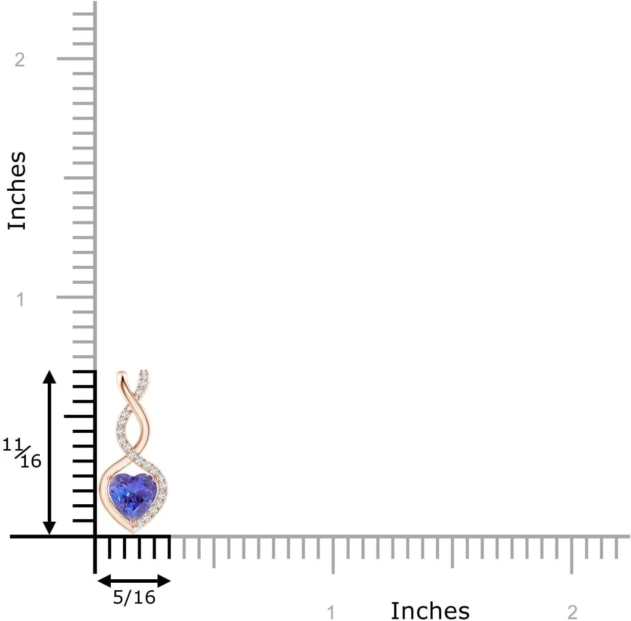 Angara Natural Tanzanite Infinity Heart Pendant with Diamonds in Silver / 14K Solid Gold/Platinum | December Birthstone, Birthday, Engagement, Anniversary, Wedding Jewelry Gift for Women