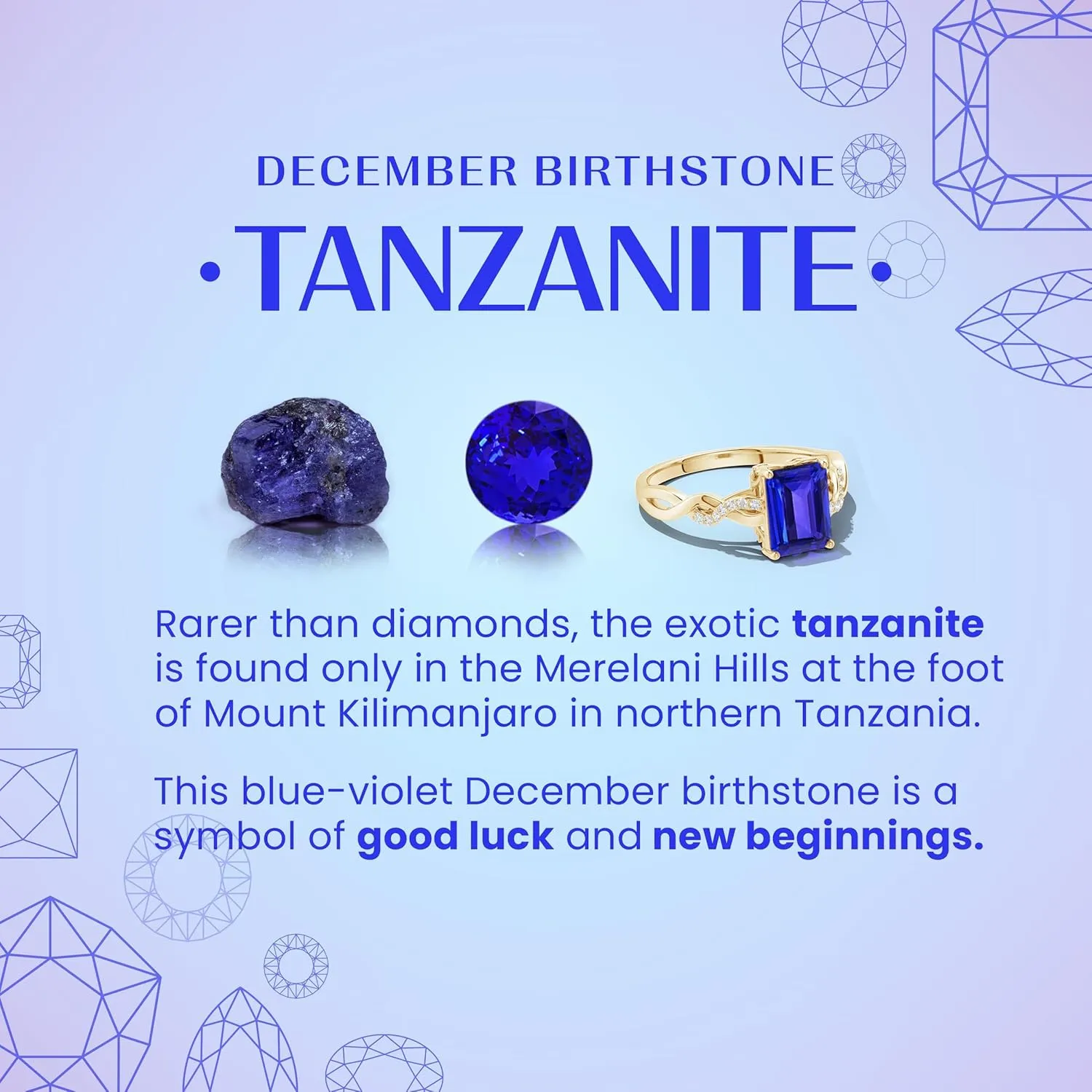 Angara Natural Tanzanite Infinity Heart Pendant with Diamonds in Silver / 14K Solid Gold/Platinum | December Birthstone, Birthday, Engagement, Anniversary, Wedding Jewelry Gift for Women