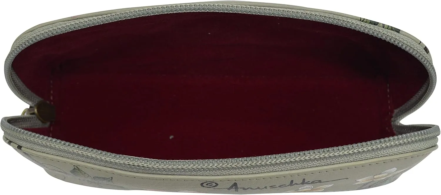 Anuschka Women's Hand-Painted Genuine Leather Medium Zip-Around Eyeglasses & Cosmetic Pouch