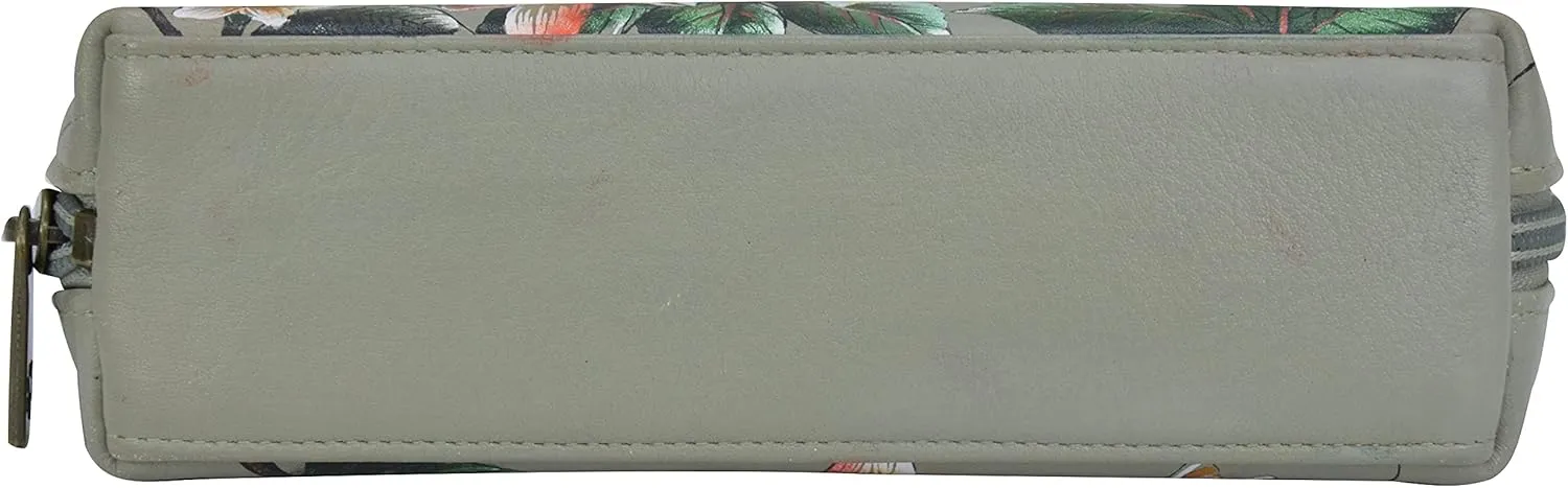 Anuschka Women's Hand-Painted Genuine Leather Medium Zip-Around Eyeglasses & Cosmetic Pouch
