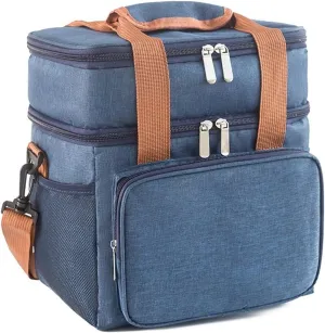 AOKLEY Grill Picnic Bag Organizer Outdoor Double-Deck Camping Bag, Crossbody Bag, Outdoor Picnic Lunch Bag Camping Bag (Color : B)