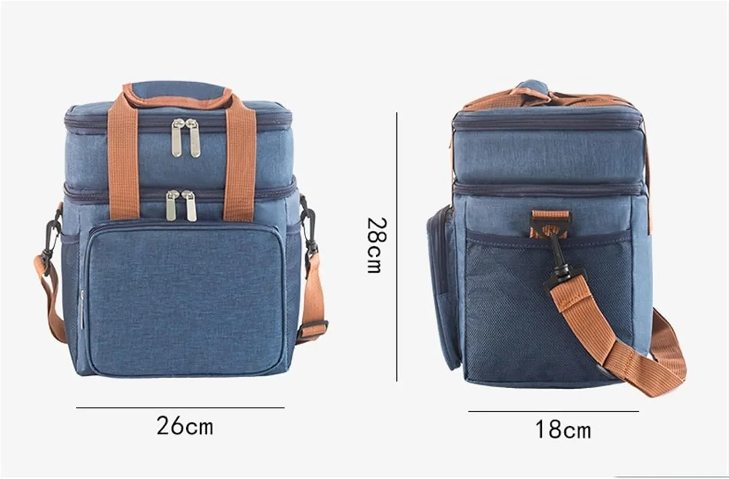 AOKLEY Grill Picnic Bag Organizer Outdoor Double-Deck Camping Bag, Crossbody Bag, Outdoor Picnic Lunch Bag Camping Bag (Color : B)
