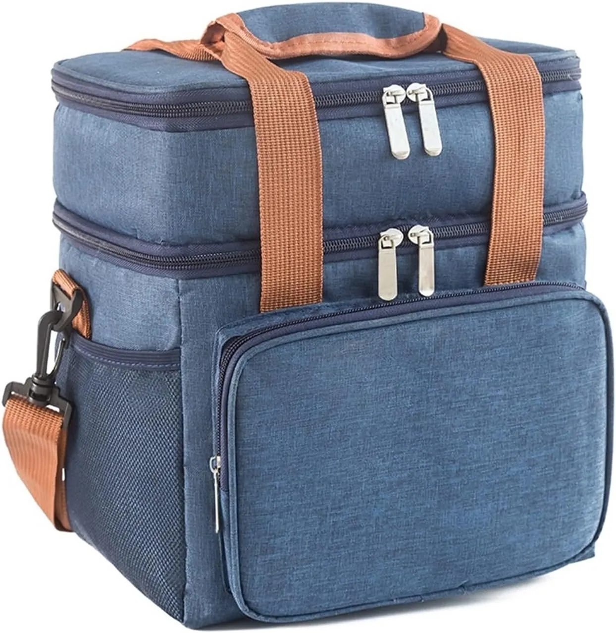 AOKLEY Grill Picnic Bag Organizer Outdoor Double-Deck Camping Bag, Crossbody Bag, Outdoor Picnic Lunch Bag Camping Bag (Color : B)