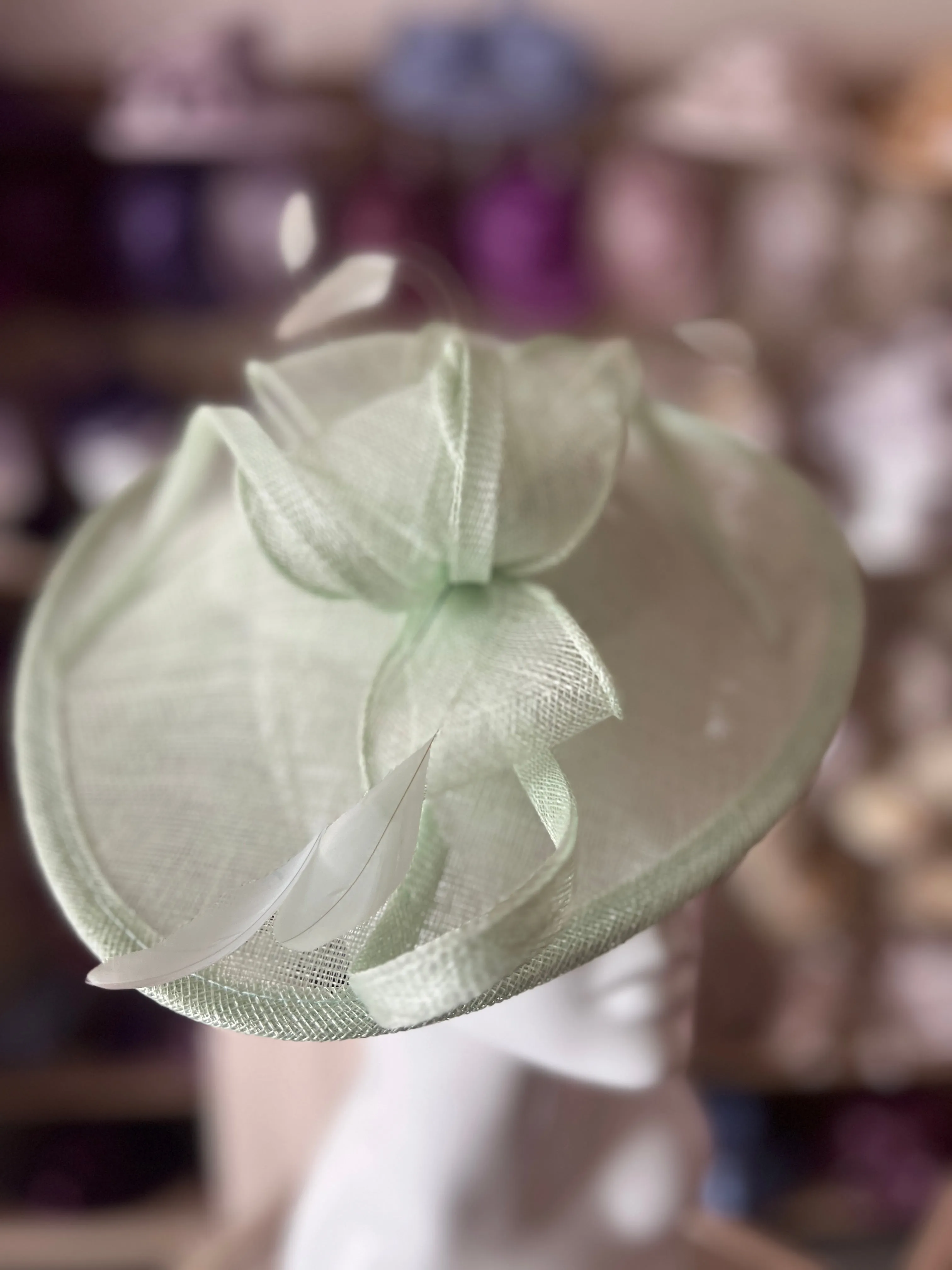 Aqua Teardrop Disc Fascinator