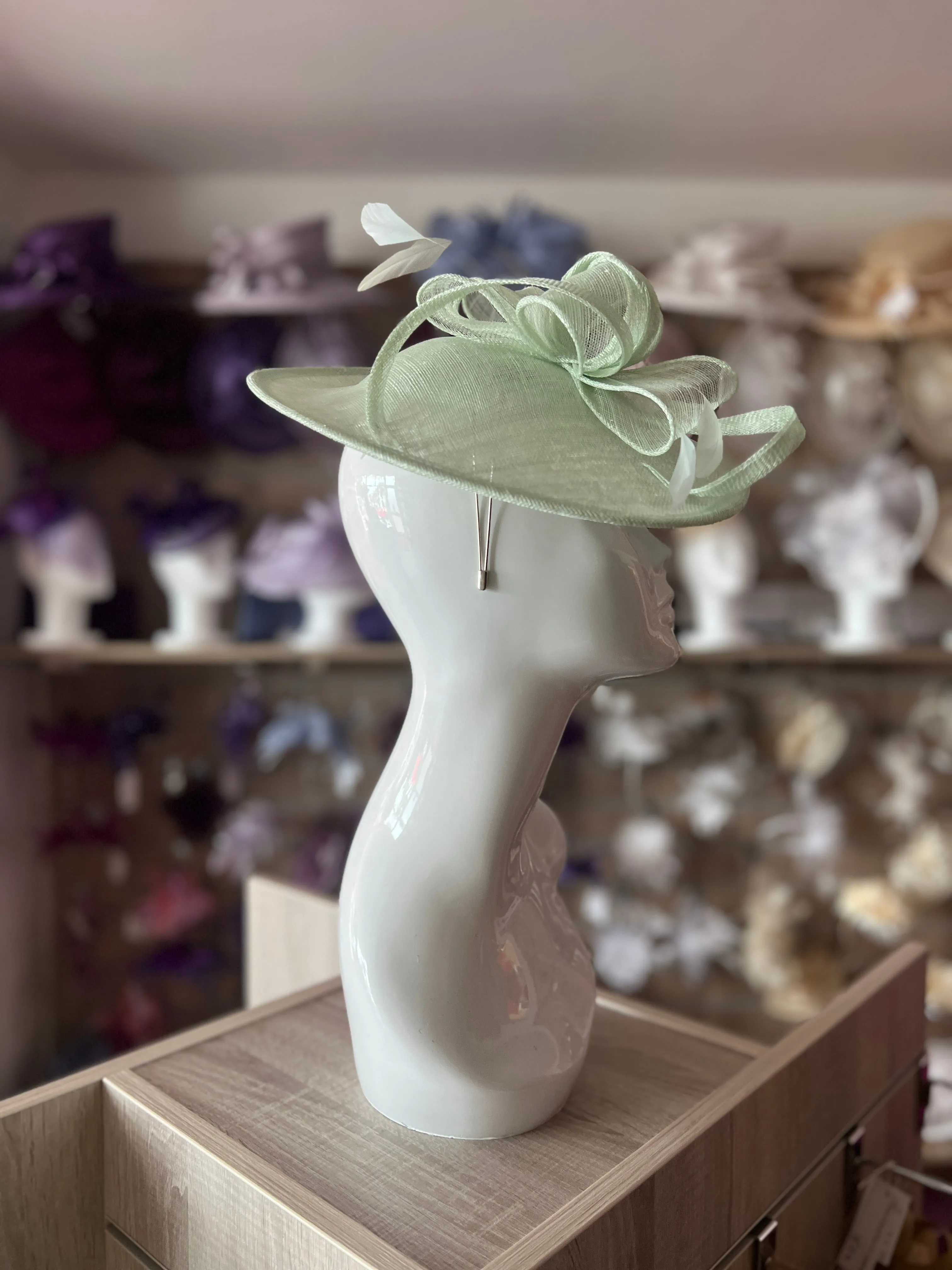 Aqua Teardrop Disc Fascinator