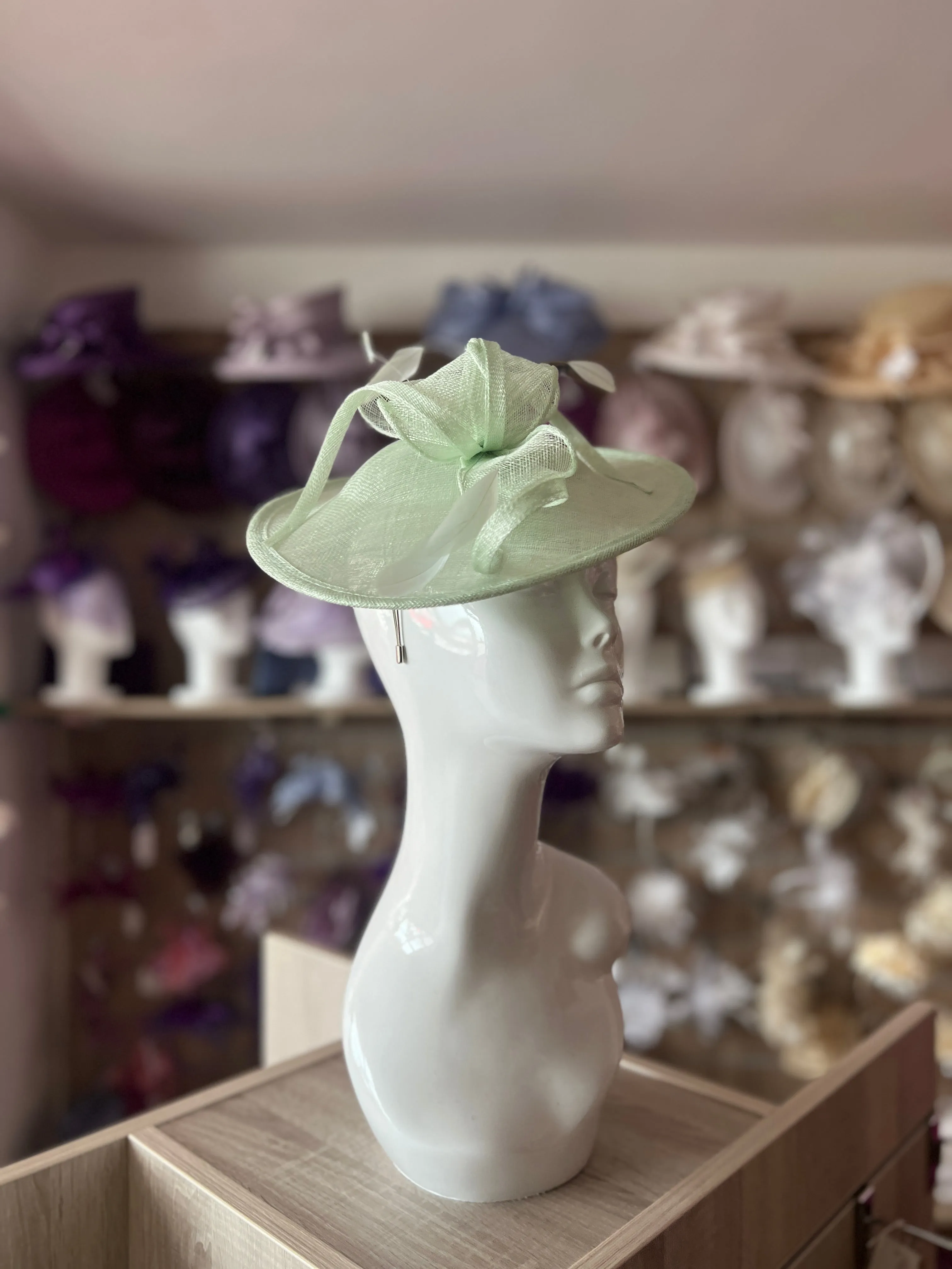 Aqua Teardrop Disc Fascinator