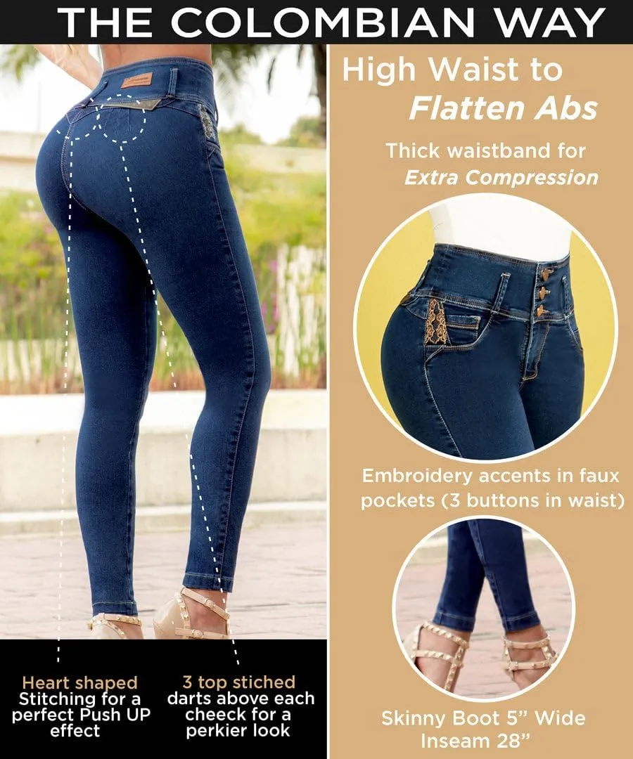 ARANZA High Waist Skinny Butt Lifting Jeans Colombian Stretch Jeans for Women